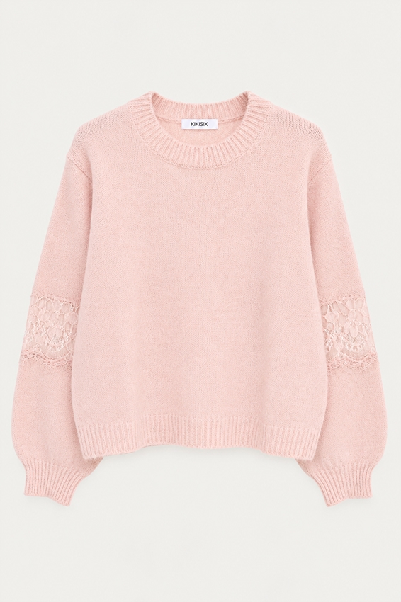 MAGLIA PARICOLLO INSERTI PIZZO MANICA