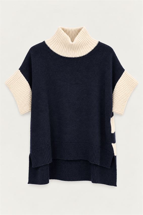 PONCHO MANICA 3/4 COLOR BLOCK
