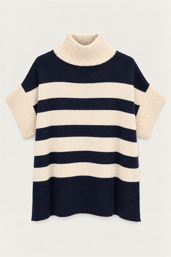 PONCHO MANICA 3/4 COLOR BLOCK