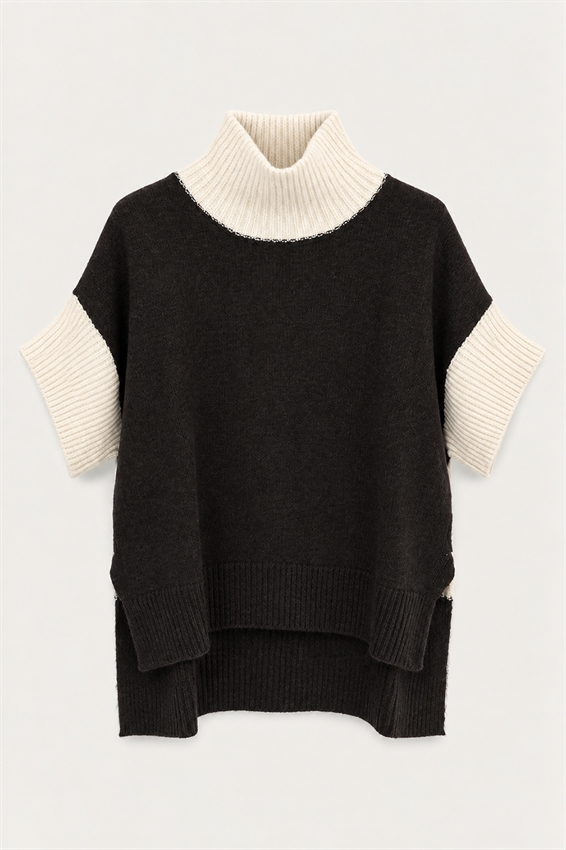 PONCHO MANICA 3/4 COLOR BLOCK