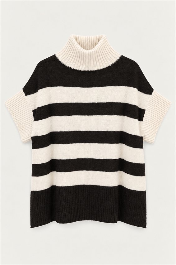 PONCHO MANICA 3/4 COLOR BLOCK