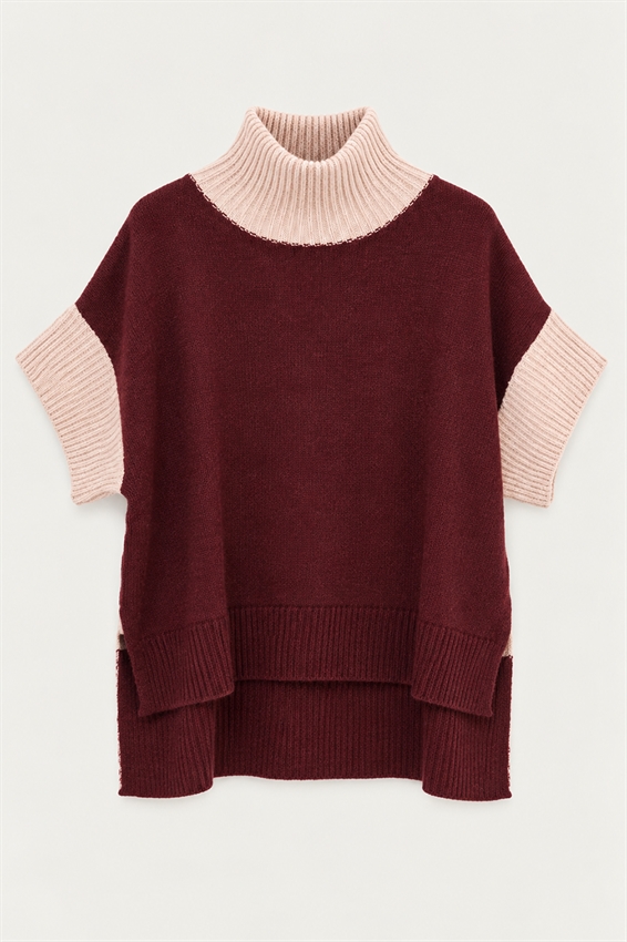 PONCHO MANICA 3/4 COLOR BLOCK
