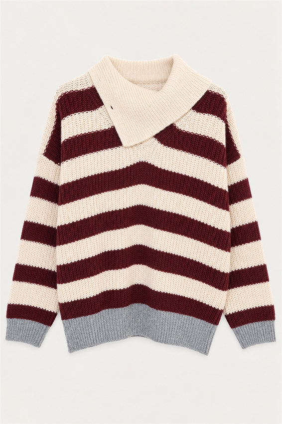 MAGLIA COLOR BLOCK COLLO ALTO