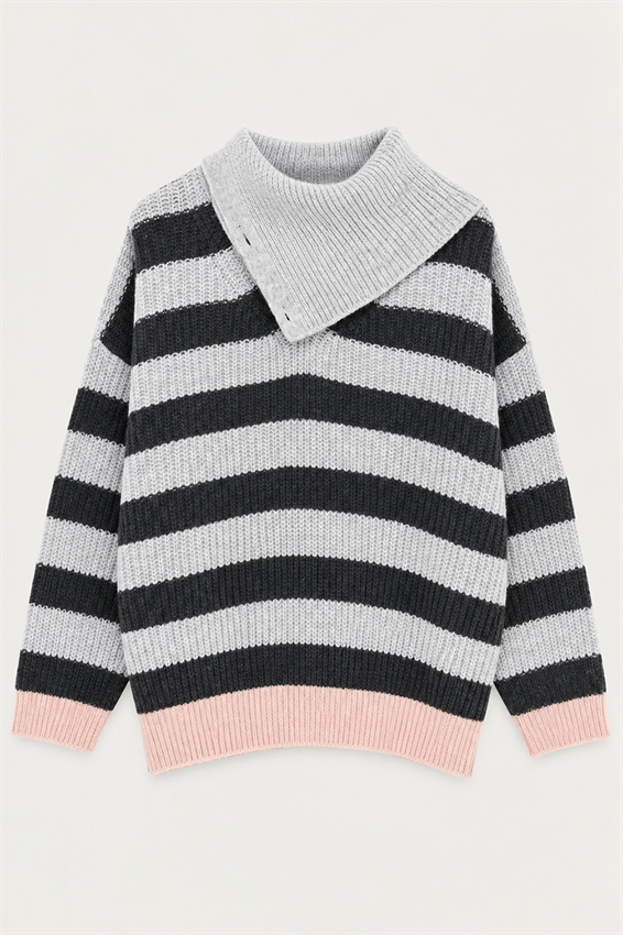 MAGLIA COLOR BLOCK COLLO ALTO