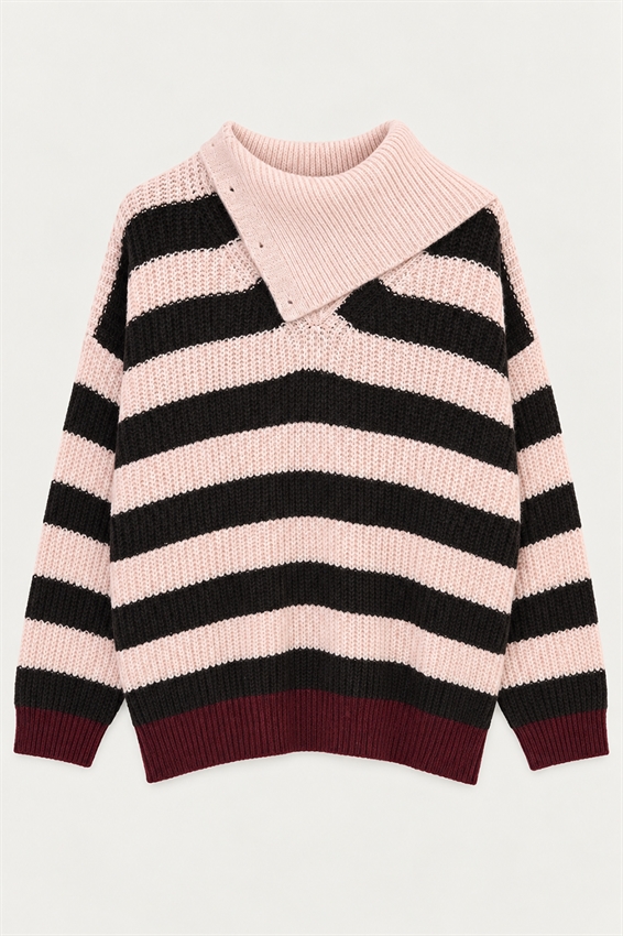 MAGLIA COLOR BLOCK COLLO ALTO