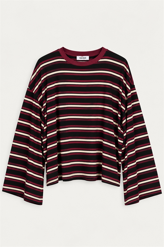 T-SHIRT SCATOLINA RIGA MANICA LUNGA