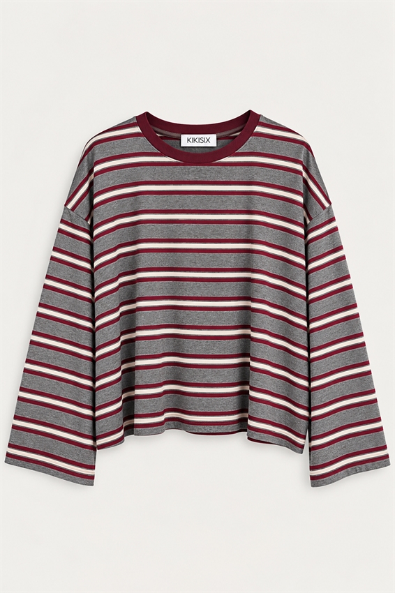 T-SHIRT SCATOLINA RIGA MANICA LUNGA