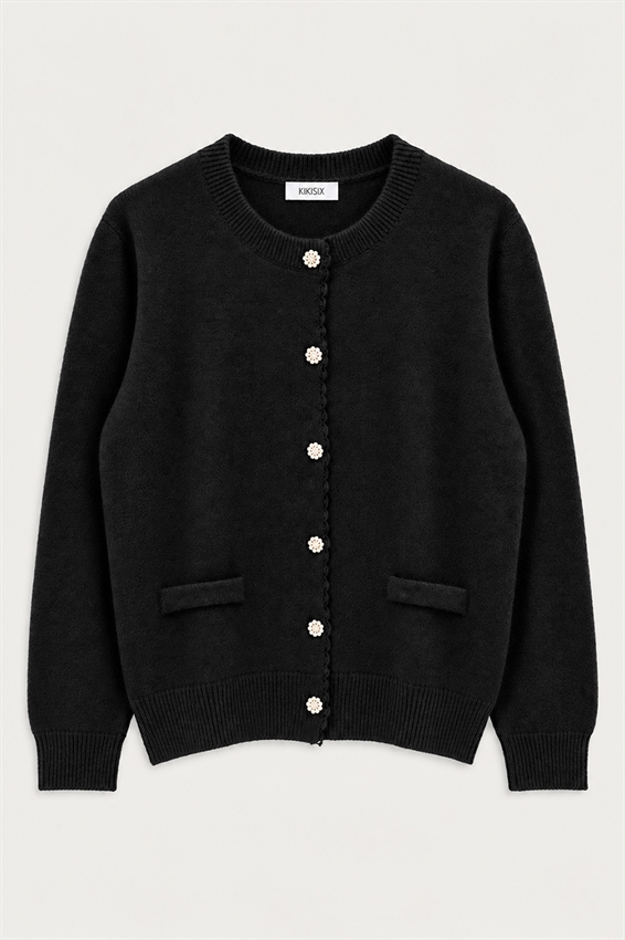 CARDIGAN BOTT.GIOIELLO MISTO LANA