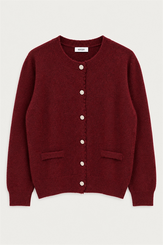 CARDIGAN BOTT.GIOIELLO MISTO LANA