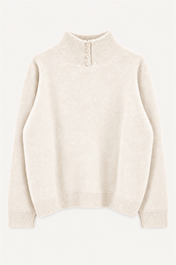 MAGLIA MEZZO COLLO + BOTTONI MISTO LANA
