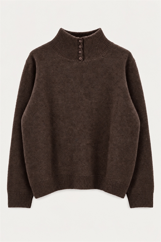 MAGLIA MEZZO COLLO + BOTTONI MISTO LANA