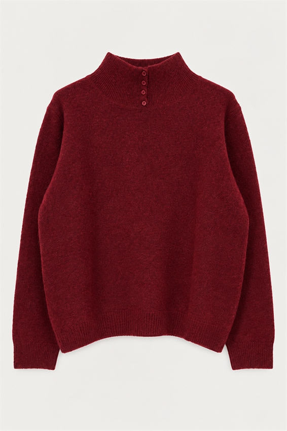 MAGLIA MEZZO COLLO + BOTTONI MISTO LANA