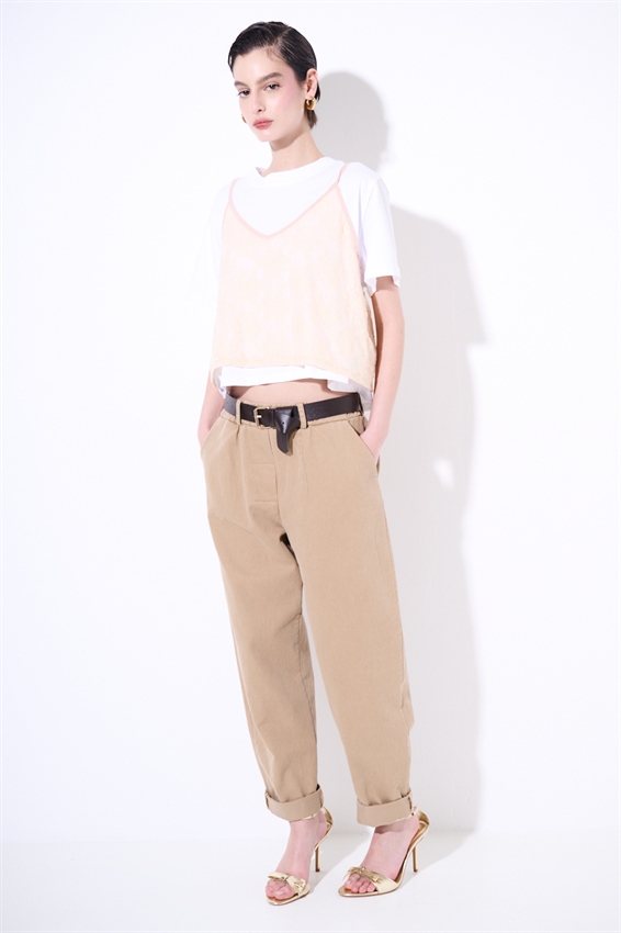 PANTA CHINOS FILETTI + BOTTONI SABBIA