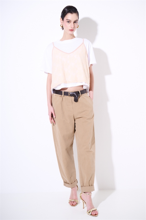 PANTA CHINOS FILETTI + BOTTONI SABBIA