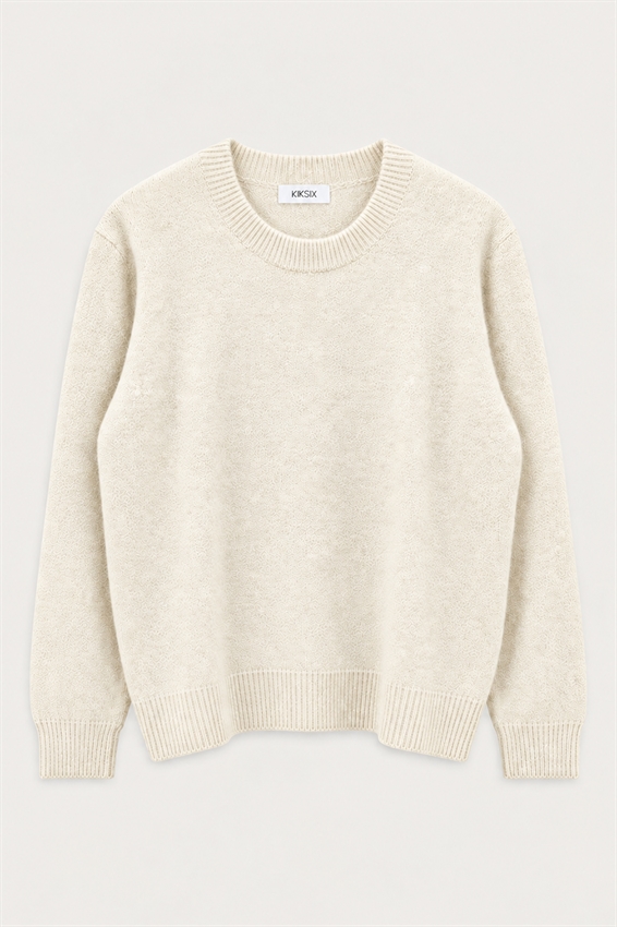 MAGLIA PARI COLLO MISTO LANA