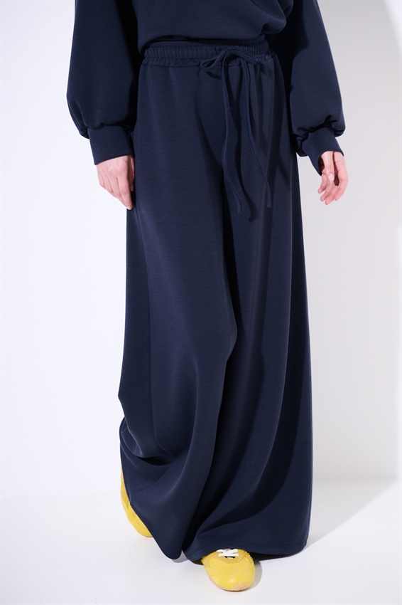 PANTAPALAZZO IN FELPA MODAL CON COULISSE BLU