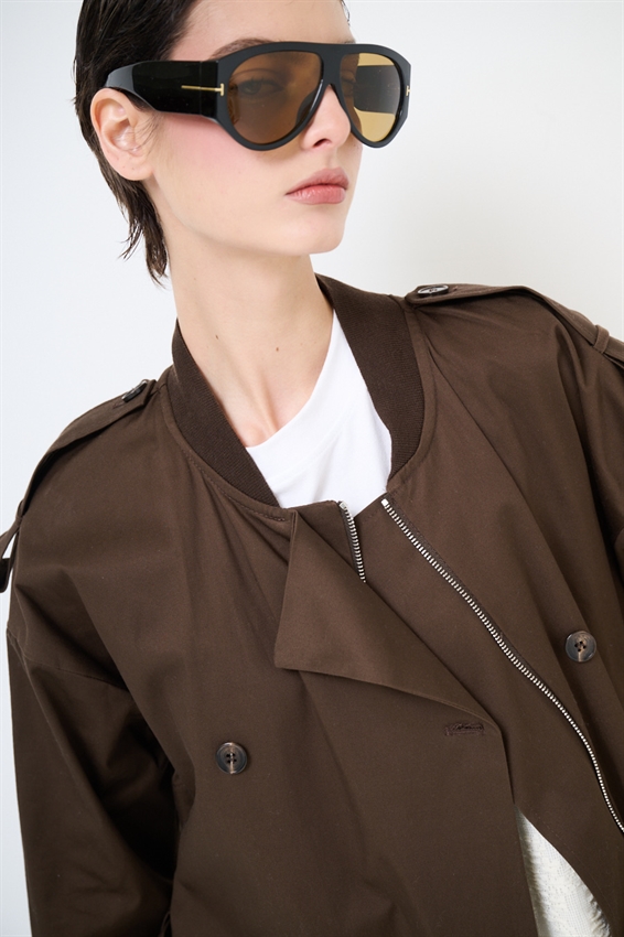 TRENCH LUNGO CON FODERA OXFORD MORO