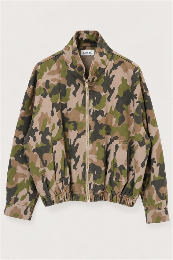 BOMBER CON ZIP GABARDINA MIMETICO