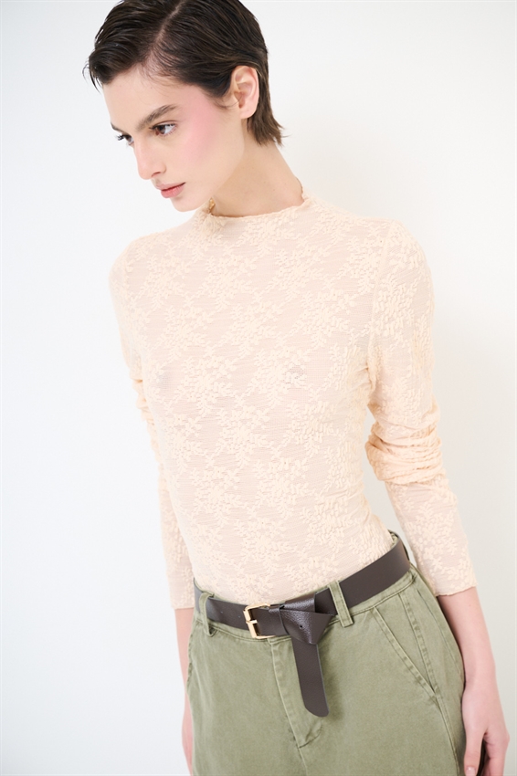 TOP IN PIZZO MANICA LUNGA STRETCH PESCA