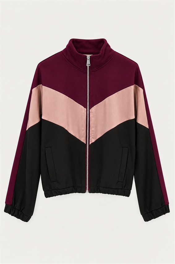 FELPA CON ZIP COLOR BLOCK