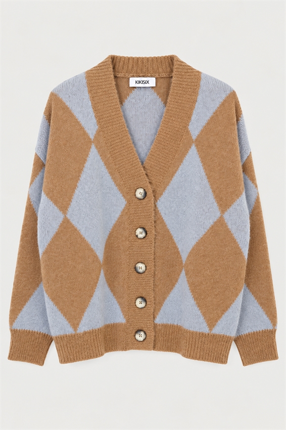 CARDIGAN A V CON ROMBI