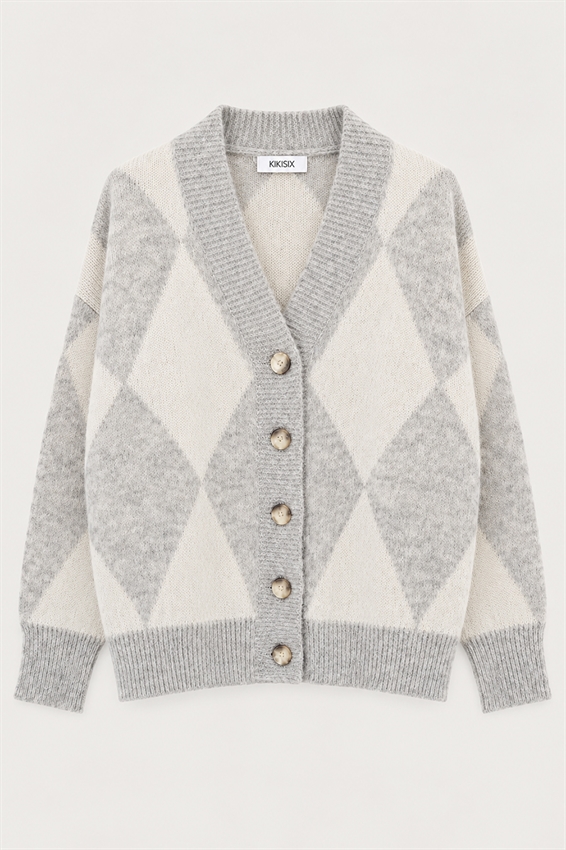 CARDIGAN A V CON ROMBI