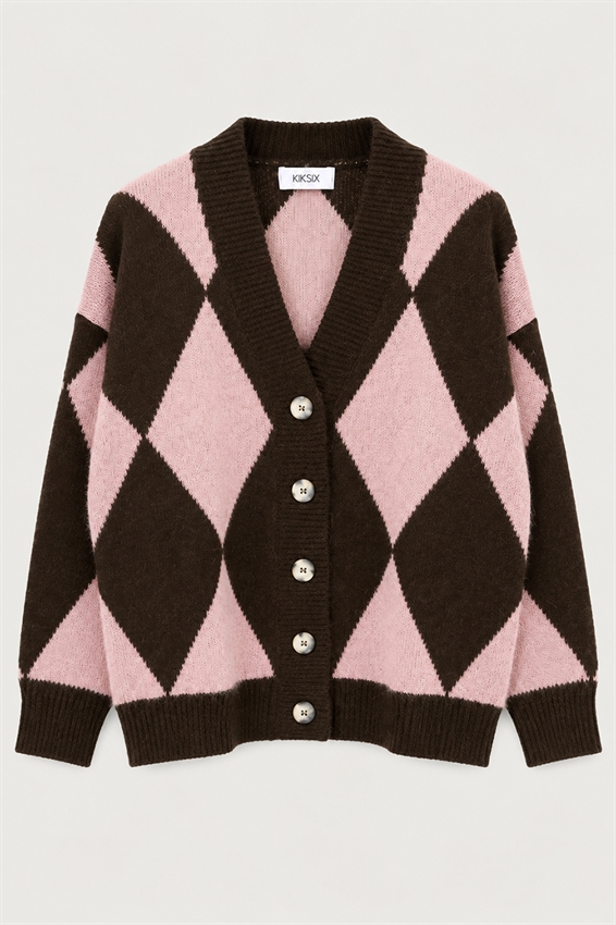CARDIGAN A V CON ROMBI