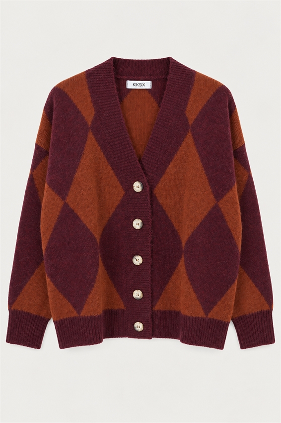 CARDIGAN A V CON ROMBI