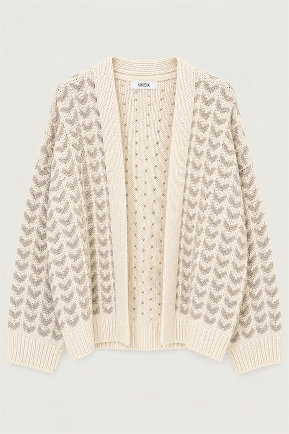 CARDIGAN V CON LAVORAZIONE TRECCIA