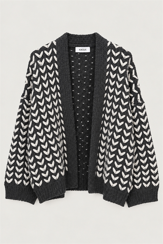 CARDIGAN V CON LAVORAZIONE TRECCIA
