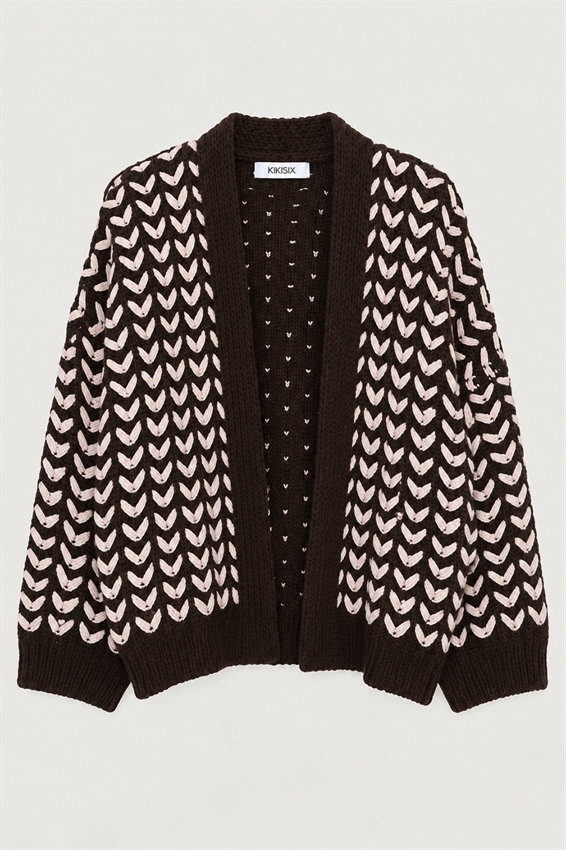 CARDIGAN V CON LAVORAZIONE TRECCIA
