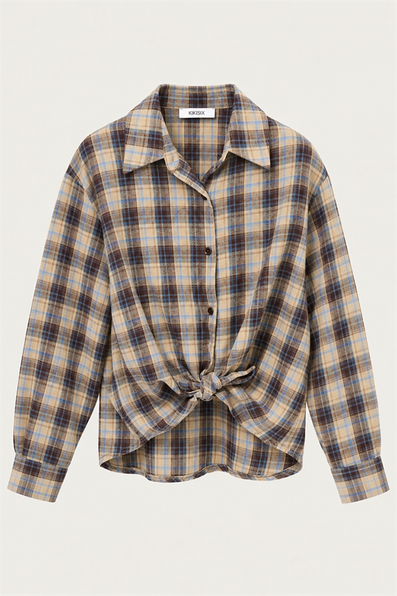 CAMICIA CHECK CON SPALLINE STAMPA
