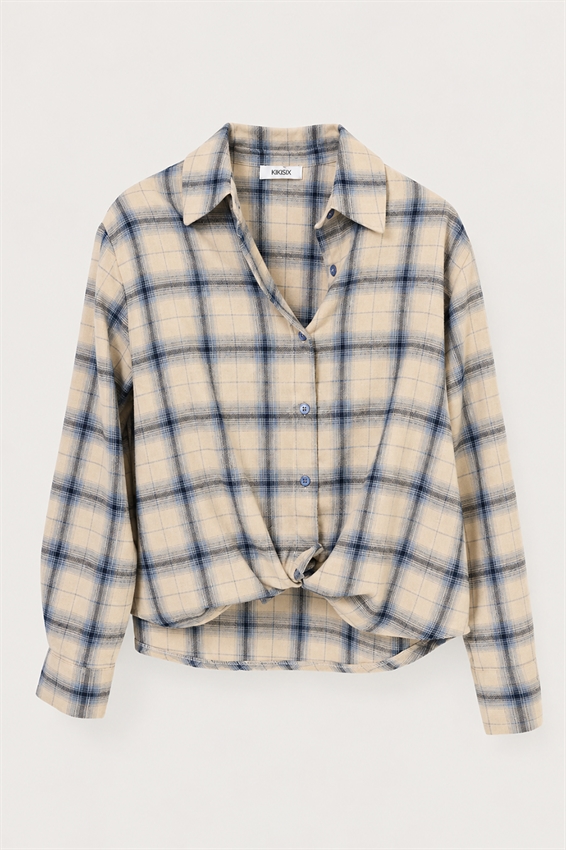 CAMICIA CHECK CON SPALLINE STAMPA