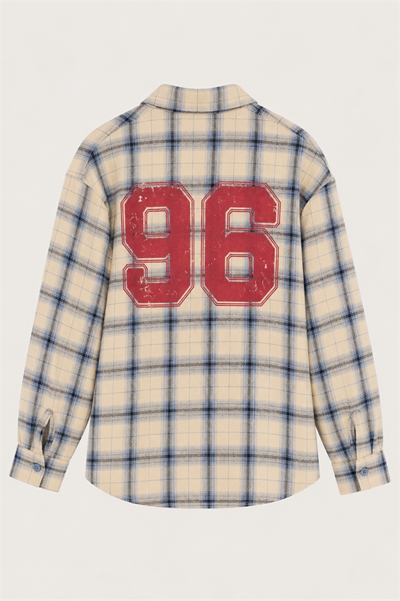 CAMICIA CHECK CON SPALLINE STAMPA