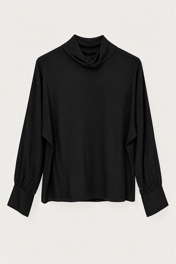 BLUSA COLLO ALTO RASO