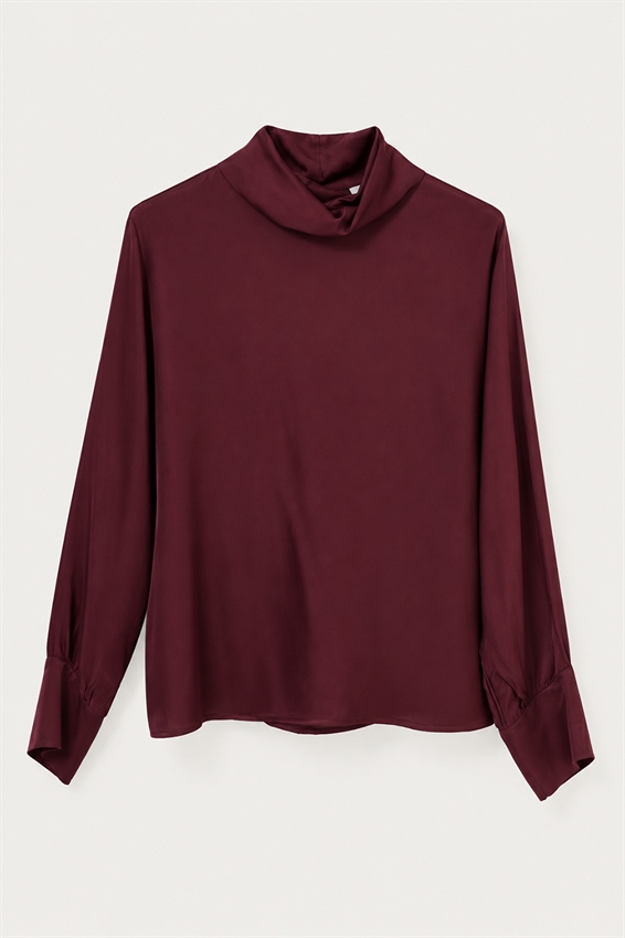 BLUSA COLLO ALTO RASO