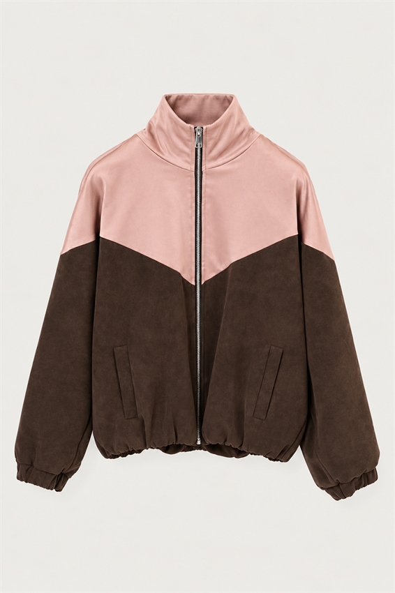 BOMBER BICOLOR RASO CON ZIP