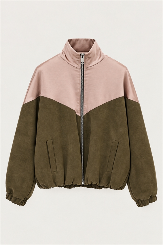 BOMBER BICOLOR RASO CON ZIP