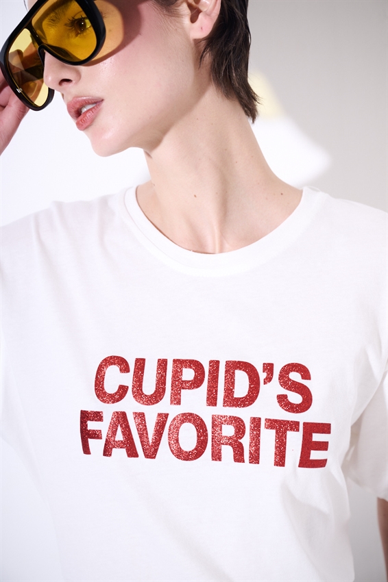 T-SHIRT OVER STAMPA CUPIDO BIANCO