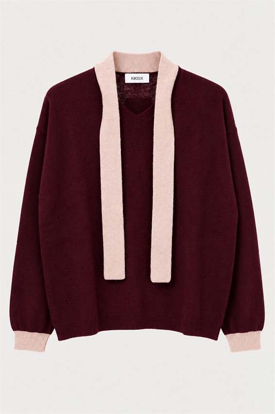 MAGLIA CONTRASTO CON FIOCCO