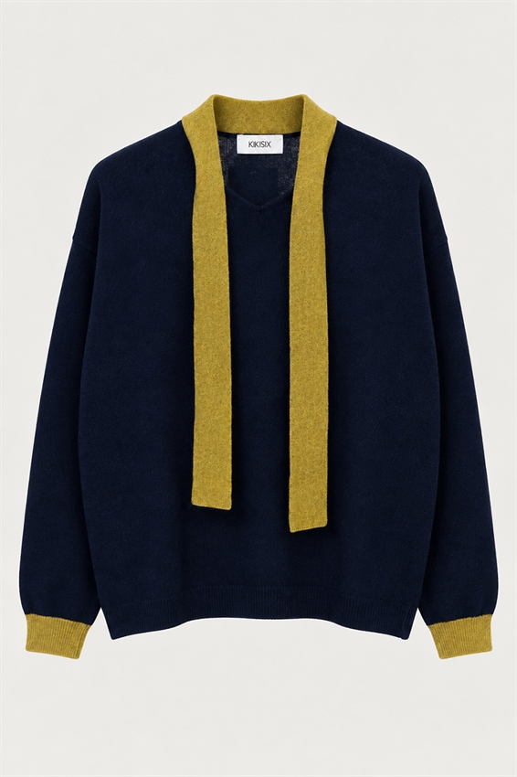 MAGLIA CONTRASTO CON FIOCCO