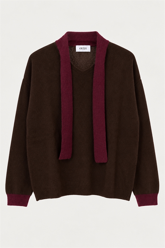 MAGLIA CONTRASTO CON FIOCCO