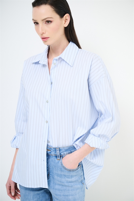CAMICIA OVERSIZE CELESTE