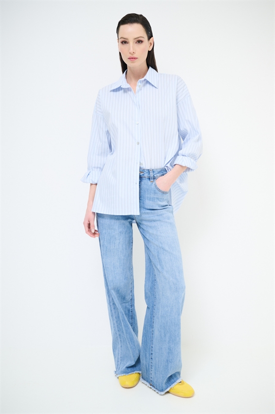 CAMICIA OVERSIZE CELESTE