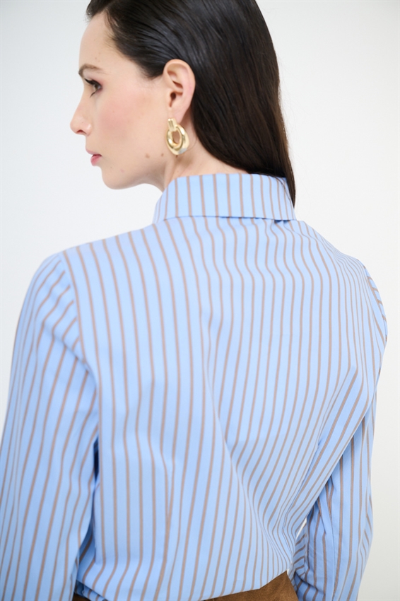 CAMICIA SLIM A FANTASIA CON CRAVATTA RIGA