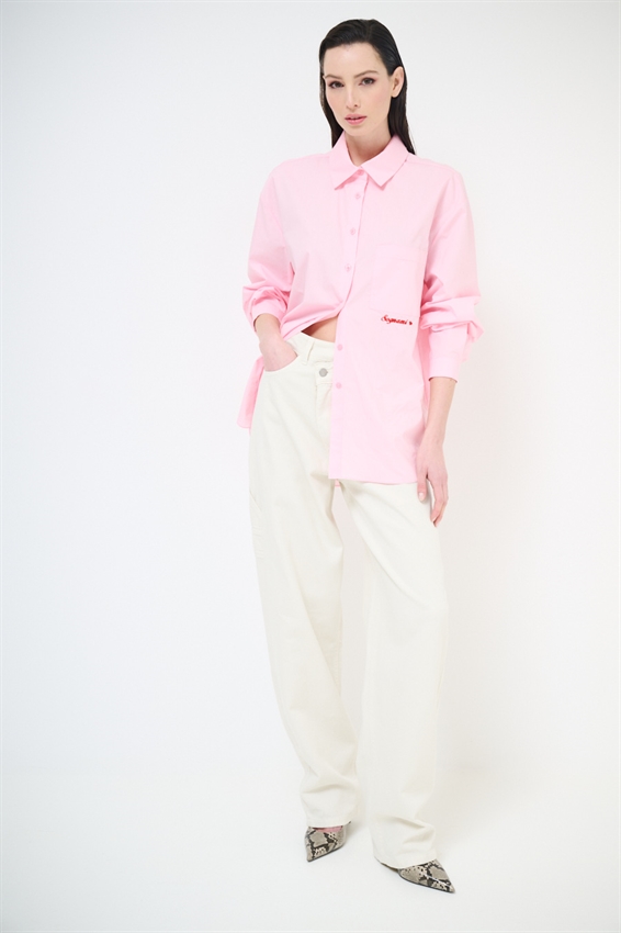 CAMICIA CON TASCHINO E RICAMO SOGNAMI SUL DAV. CIPRIA