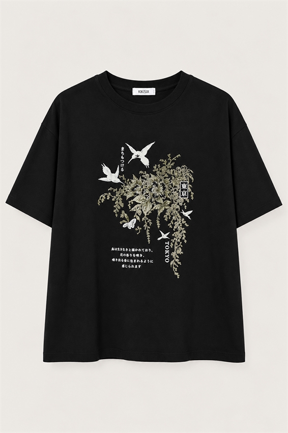 T-SHIRT CON STAMPA FIORI JAPAN