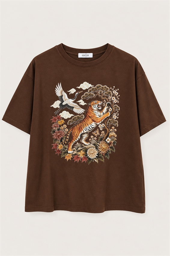 T-SHIRT CON STAMPA TIGRE