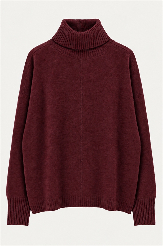 MAGLIA COLLO ALTO CON RIGA DAV. MISTO CASHMERE