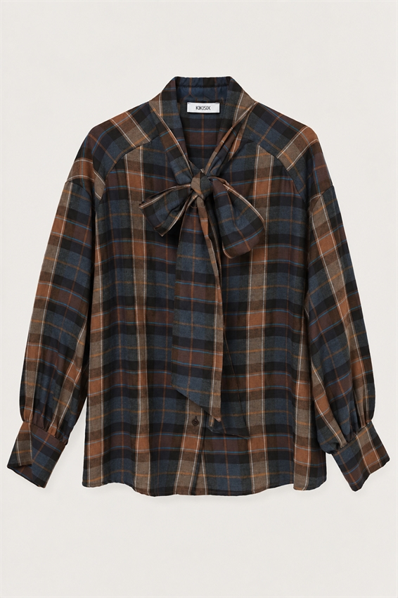 CAMICIA CHECK CON FIOCCO